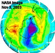 asi esta capa de ozono/vista de satelite